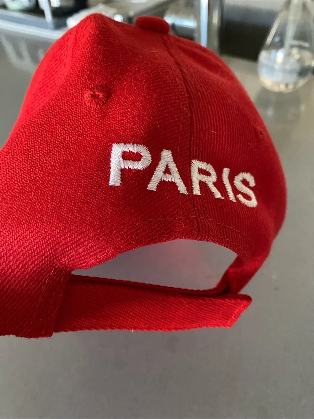 Zara Red 'PARIS' Embroidered Baseball Cap Adult One Size Authentic France